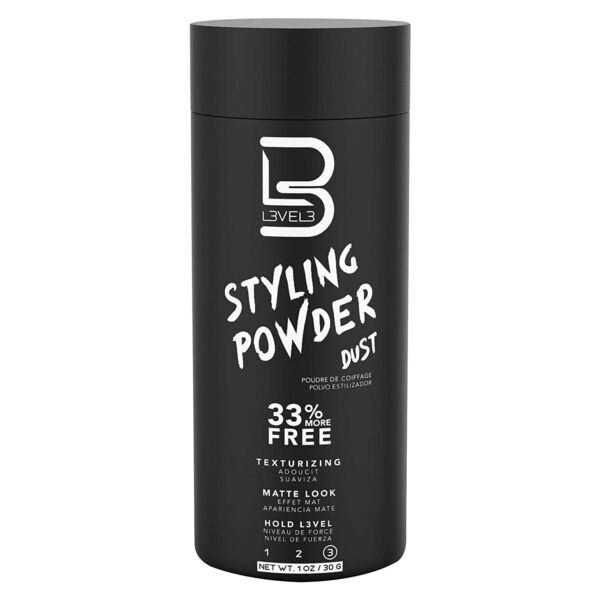 L3 Level 3 Styling Powder - Natural Look Mens Powder Easy to Apply with No Oil or Greasy Residue - Delivers Matte Finish (30 Grams)